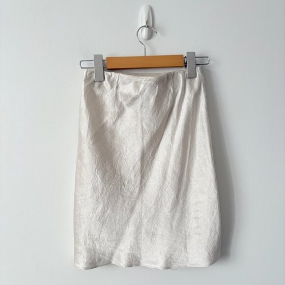 Aritzia Babaton Slip Mini Skirt Nude Champagne Size 00 - Picture 4 of 6